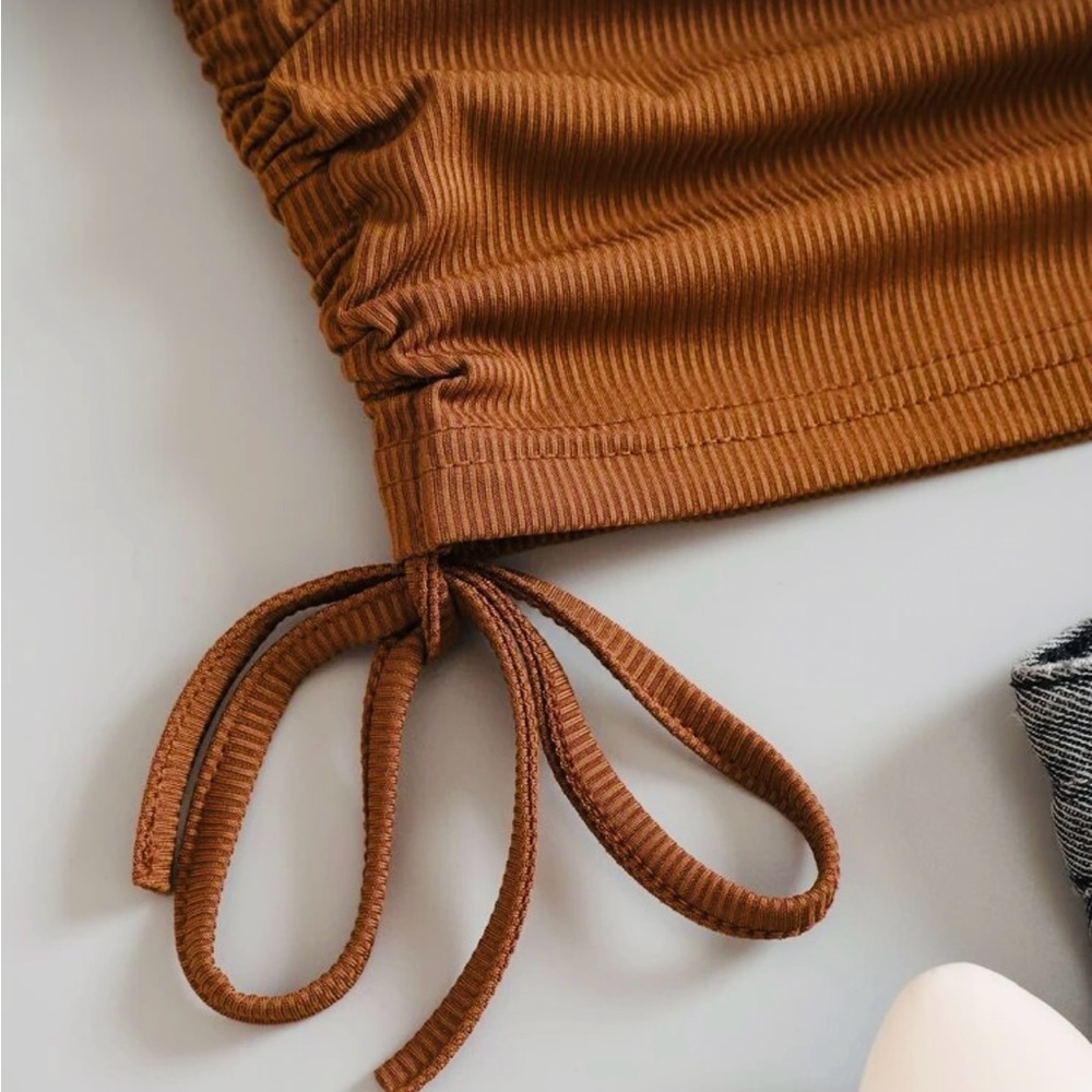 Orange Ruffle Basic Cami - Picture 2 of 11